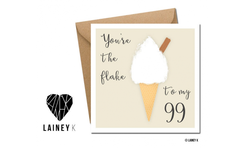 Lainey K Valentines Card: 'Your The Flake To My 99'