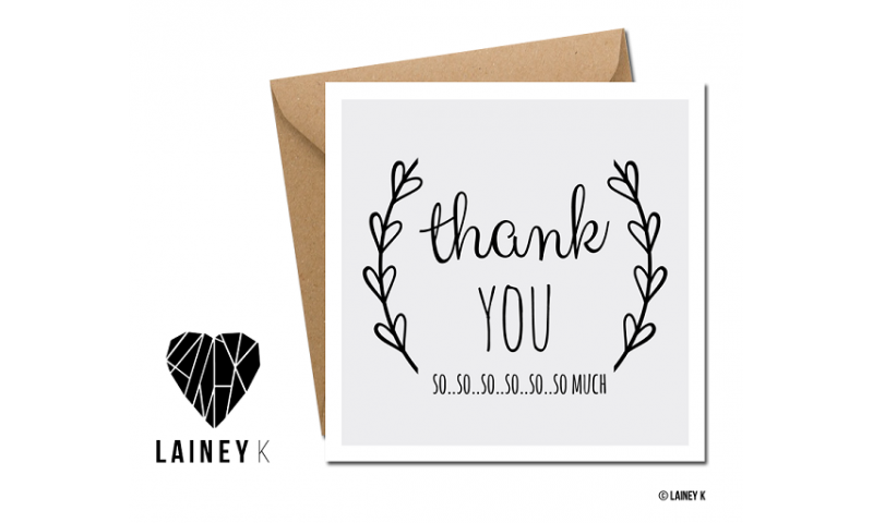 Lainey K Thank You Card: 'Thank You So.So.So Much'