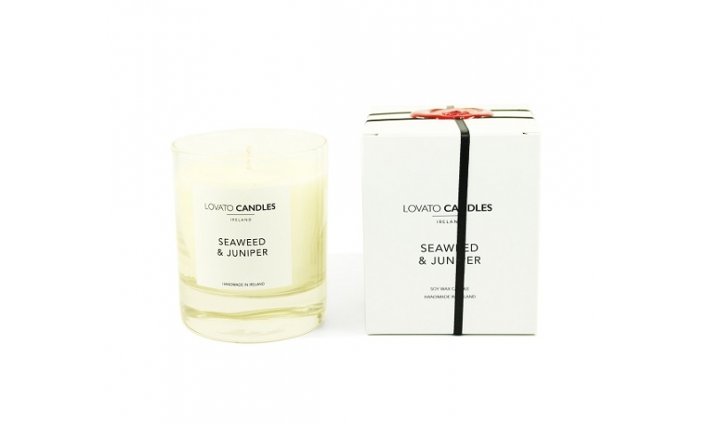 Lovato Clear Candle in Luxury White Box - Seaweed & Juniper