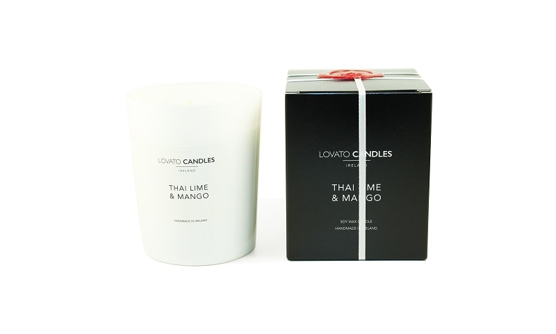 Lovato Clear Candle in Luxury Black Box Thai Lime & Mango