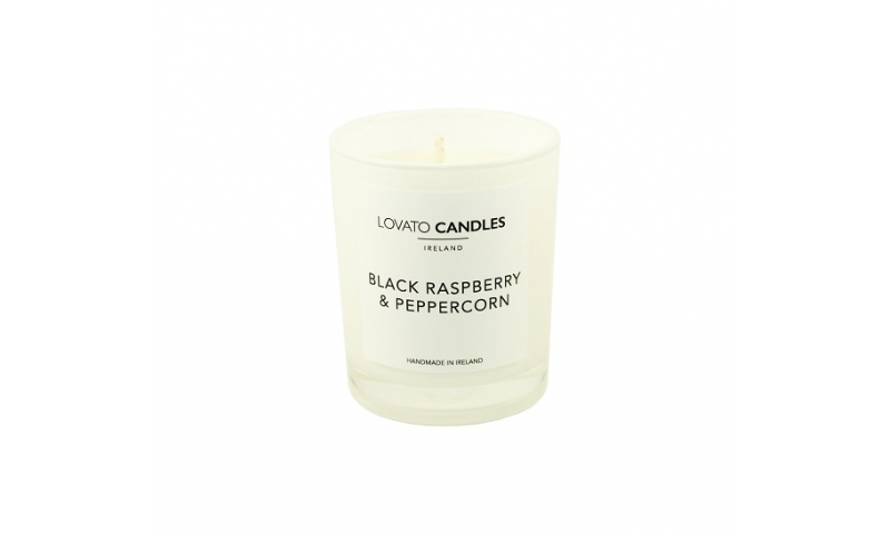 Lovato Small White Votive Candle - Black Raspberry & Peppercorn