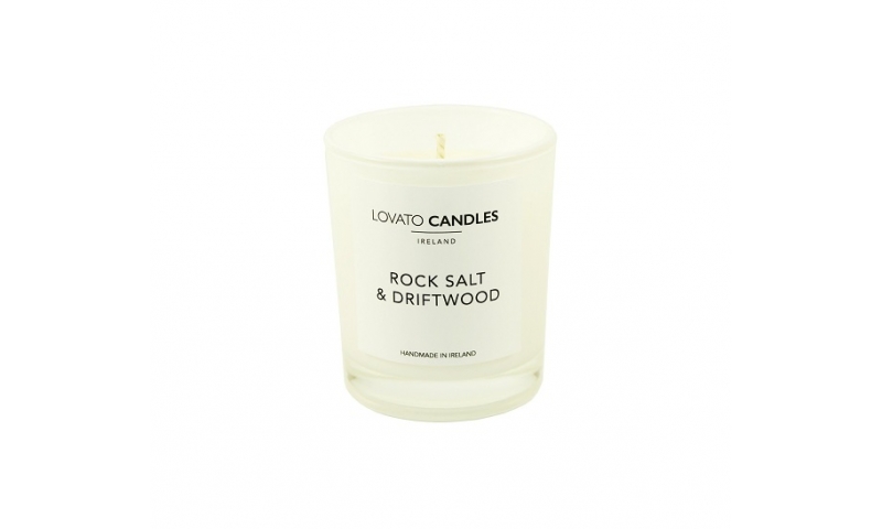 Lovato Small White Votive Candle - Rock Salt & Driftwood